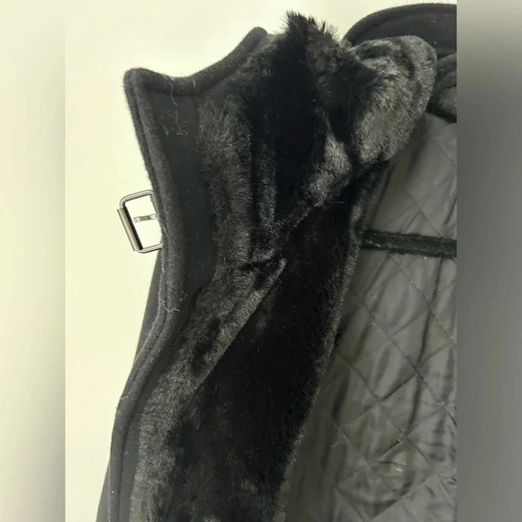 The Kooples BLACK DUFFLE COAT WITH LEATHER details - Picture 4 of 14